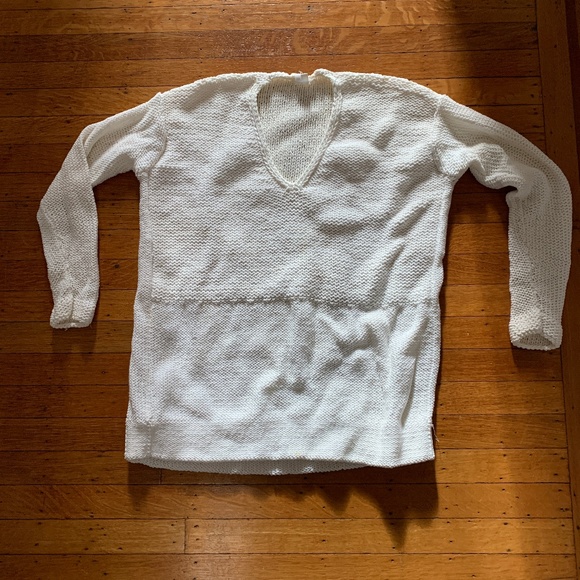Helmut Lang Sweaters - Oversize White Knit Helmut Lang Sweater